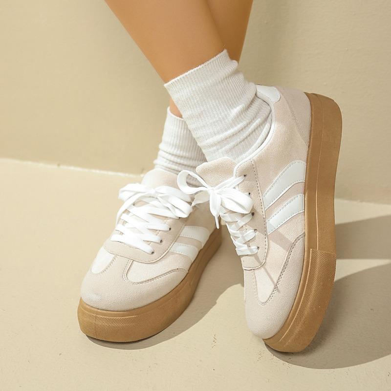 Fashion 2025 New Women's Sporty Casual All-match Shoes Thick Bottom Soft Sole Fashionable All-Match Rubber Bottom Flat Shoes