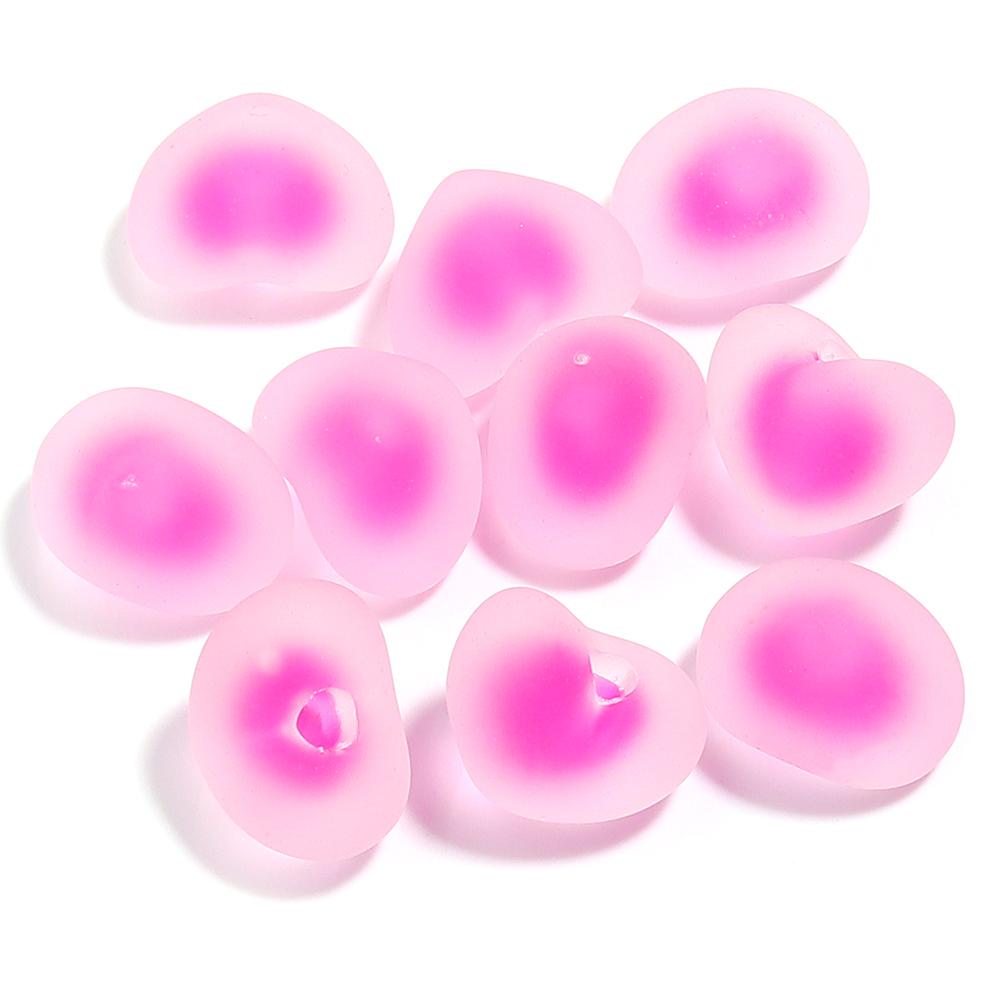 10pcs Acrylic Frosted Heart Beads Multicolor Love Heart Charms Beads For DIY Jewelry Making Bracelets Pendants Earrings Findings