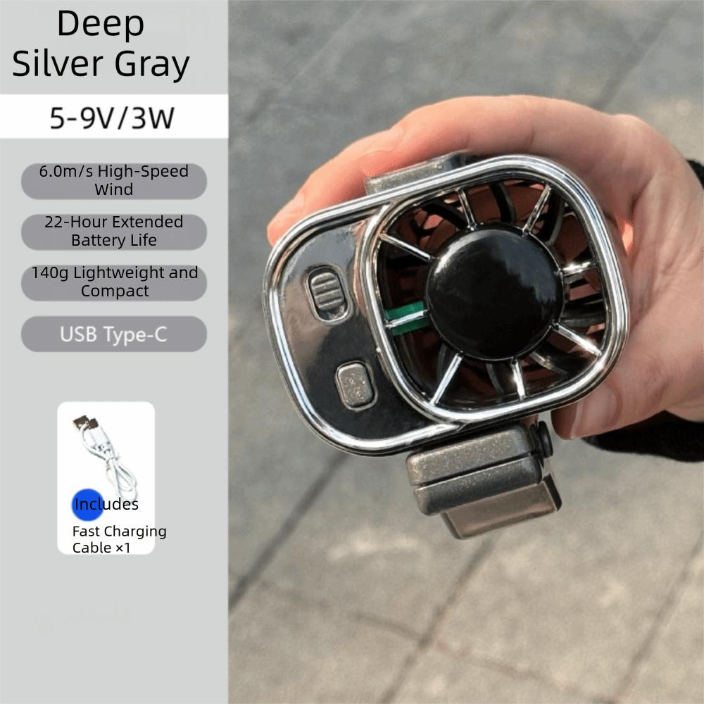 Soft Steady Airflow Leafless Waist Fan Low Noise Operation Portable Mini Fan Office Use серебряный