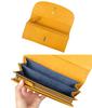 Long Flap Wallet with Flower and Bird Embossed Cowhide 0332461 [Box 21] Design, Leftia, Leather, (Green (50))