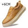 Fashion Genuine Leather Male Shoes White Casual Shoes Height Increase 6cm Men's Shoes Leisure Walk Men's Sneakers Skateboard Footwear