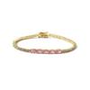 Rosa Oval Messing Mikro-Pavé Zirkonia Tennisarmband Damen Glänzend Bling Mode Handgelenkkette Schmuck