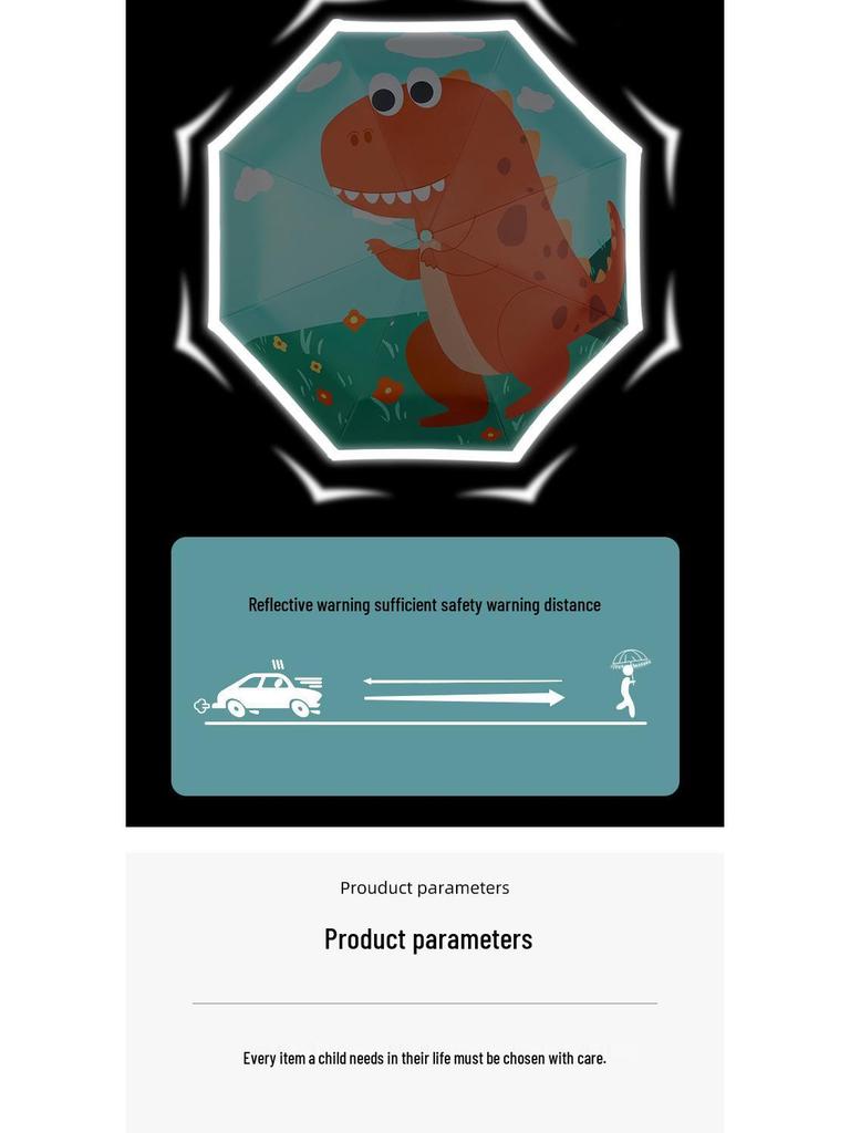 Children's Cute Print Auto Safety Anti-Rebound UV Protection Folding Parasol