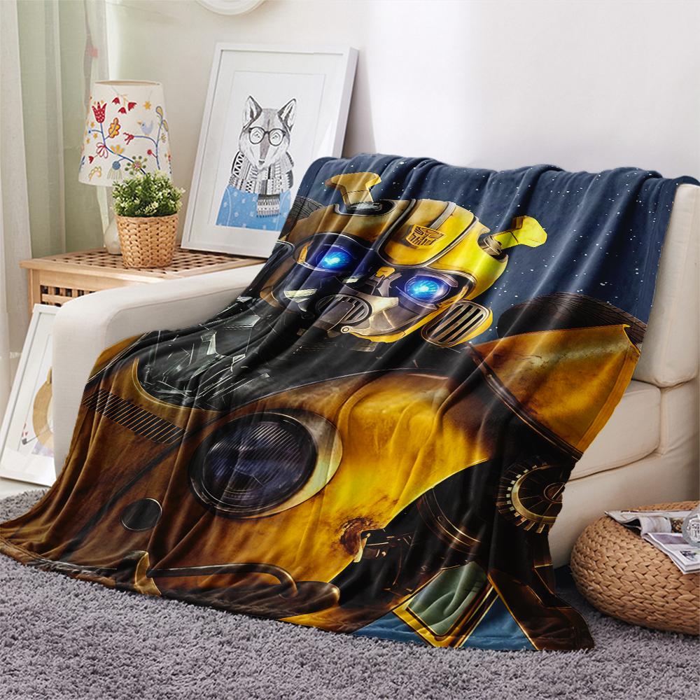 1Pc Bumblebee Print Flannel Blanket, High quality Comfortable for All Seasons, Home Decor, Warmth and Comfort, Perfect for Christmas Gifts