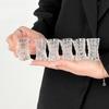 Luxury Thick Glass Shot Glasses Set Embossed Jewel Pattern Whiskey Vodka Espresso Cups for Home Bar Restaurant Use