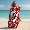 proof beach towel with Club Atlético River Plate pattern - soft,absorbent,quick-drying,machine washable - perfect for swimming,camping,bathing