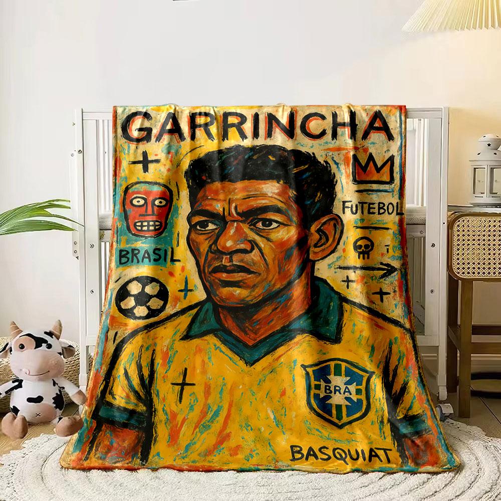 

Colorful artwork featuring Brazil s yellow football jersey and bold text. for all seasons blanket lunch break throw gift 80cm x 120cm