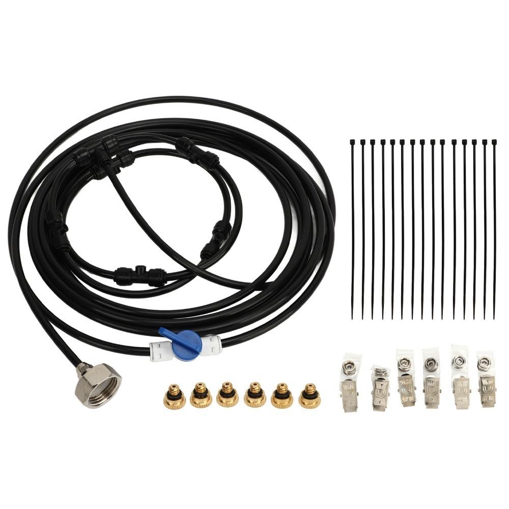 Black Misting Cooling System Plastic Water Mist Cooling System Durable Fan Misting Ring  For Garden