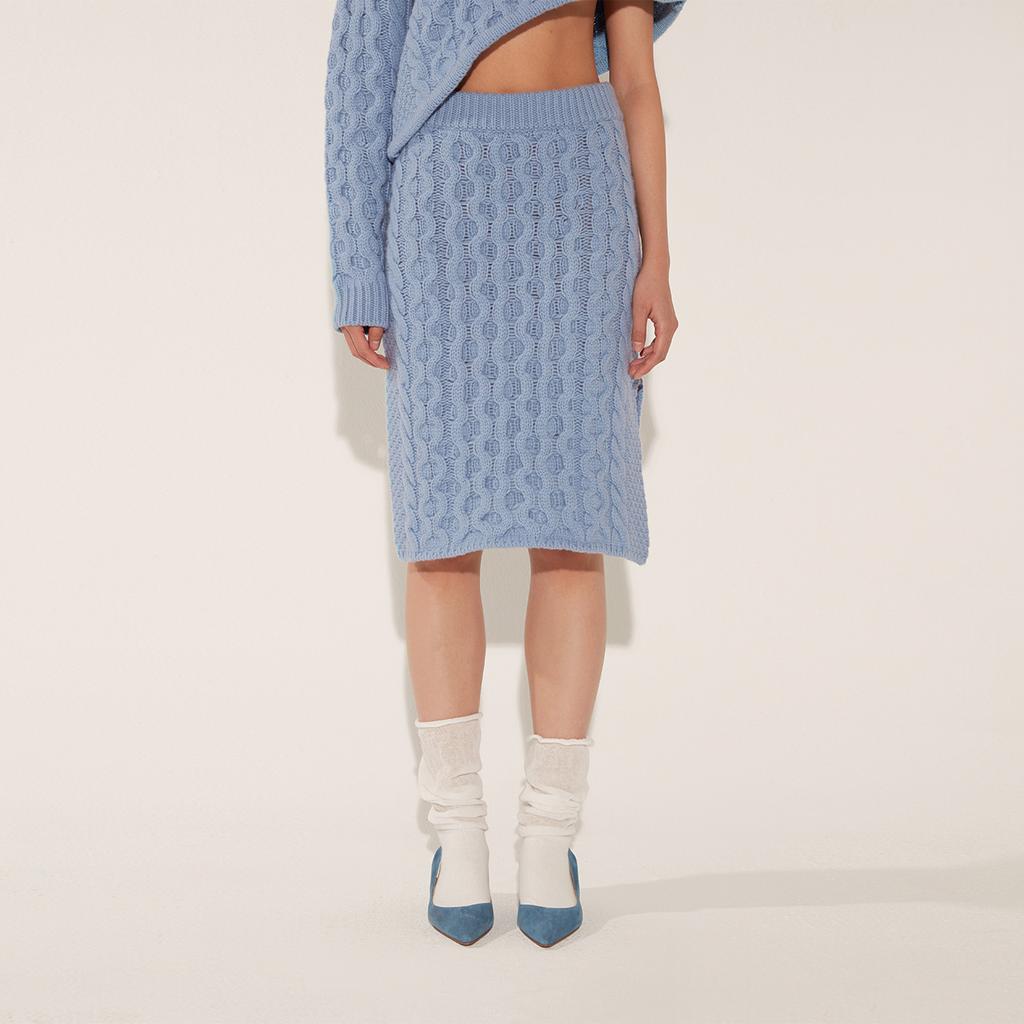 Soltipebeul Fisher Slit Skirt [Blue]