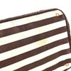 PRADA Canapa logo border Bag Tote Bag Hand Bag Canvas Brown/White