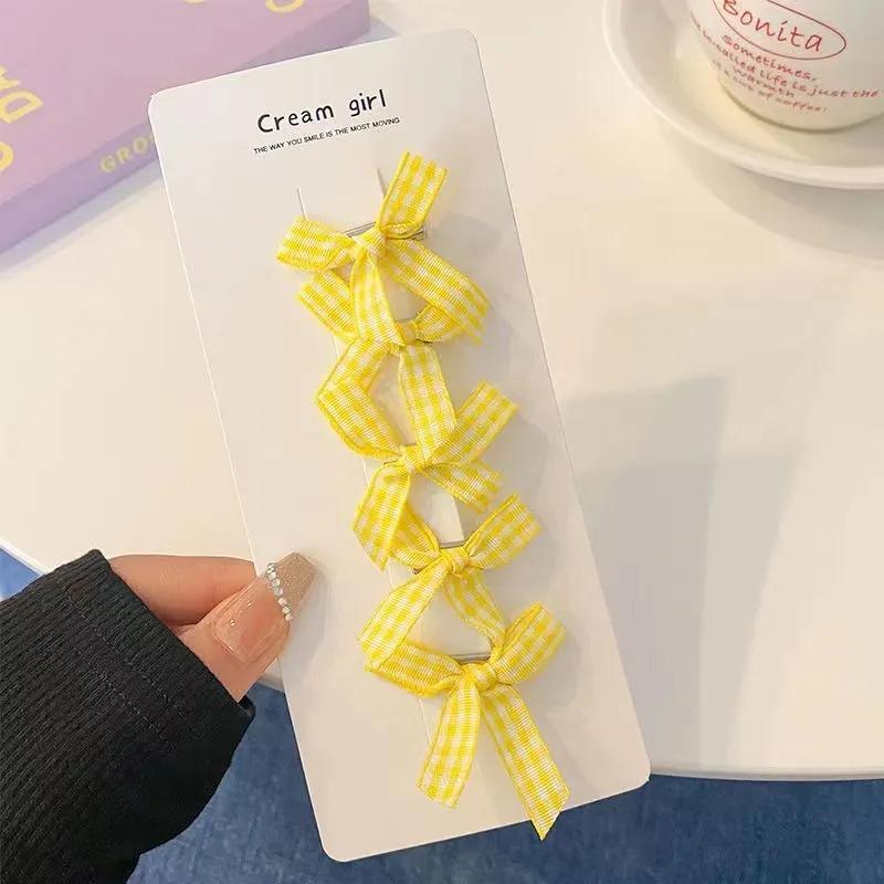 Girls' Plaid Bow Hairpin - Cute, Sweet Cloth Hair Accessory Clip