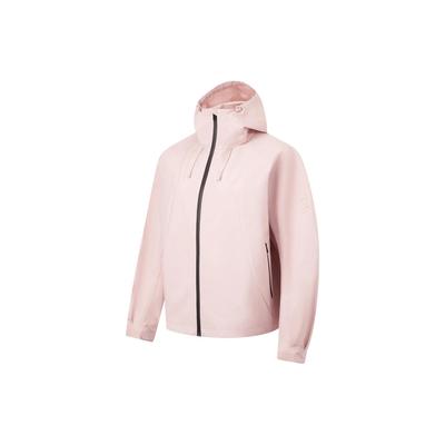 Solid Color Hooded Sports Windbreaker Women Outerwear Light-Pink AFDT850-3