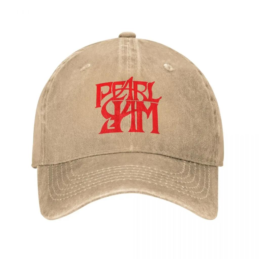 Pearls Jams Red Logo Baseball Cap For Men American Rock Band Streetwear Trucker Hat Retro Sun protection Baseball Caps