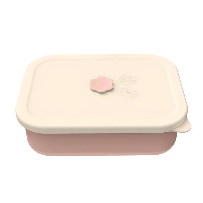 

4 Grids Fat Reducing Meal Box High Temperature Resistant Microwave Heatable Silicone Lunch Box School Snacks Food Bento Box