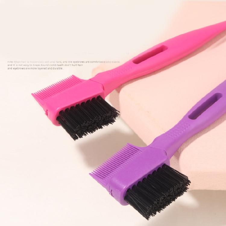 Hair Control Edge Brush with Metal Rat Tail Comb Double Sided Hair Styling Brush
