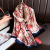  180*90cm Luxury Brand Spring Summer Autumn Women Clothing New Fashion Color Matching Printed Silk Scarf Lady Shawl Turba