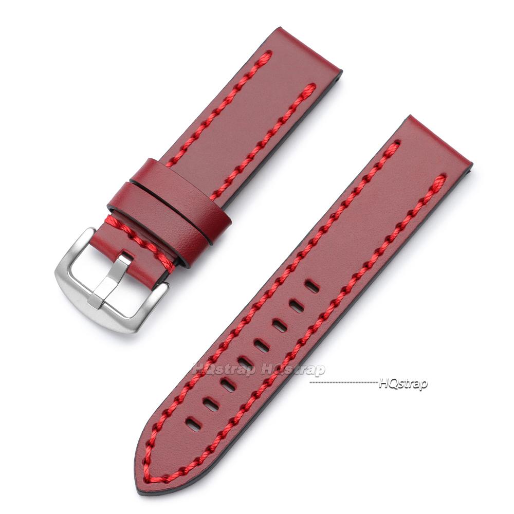 

Vintage Cowhide Watch Strap Bracelet Genuine Leather 18mm 20mm 22mm 24mm Watchband Women Men Fashion Watch Band Universal Belt 24mm