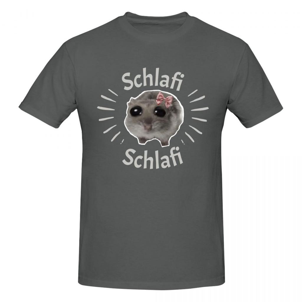 Unisex Schlafi Schlafi Lustiger Hamster Süßes T-Shirt Vintage Große Größen Baumwolle Rundhals Benutzerdefinierte Ärmel Unisex T-Shirt