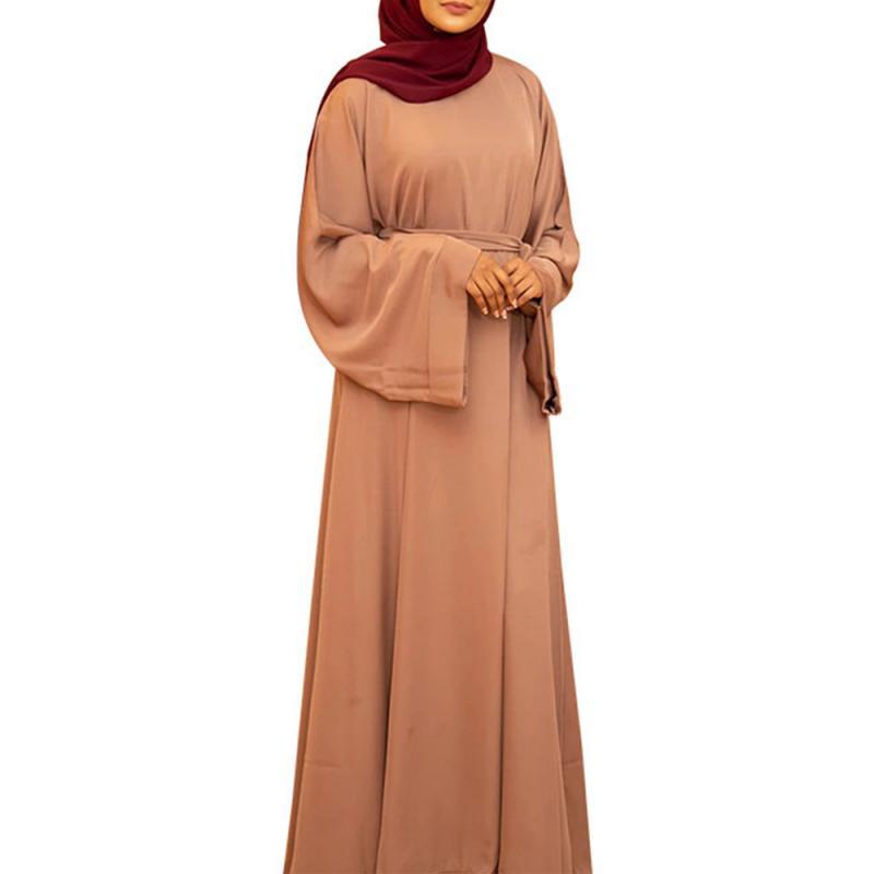 Abaya Women Muslim Long Dress Kaftan Solid Loose Plus Size Middle East Gown Jubah Baju Muslim Baju Raya [excluding Headband]