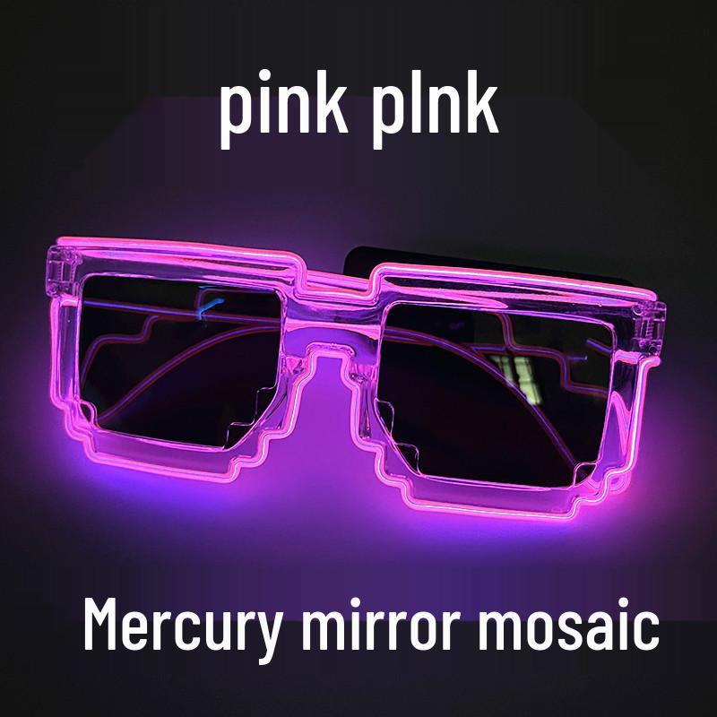 

Creative Luminous Mosaic Sunglasses for Festivals and Parties