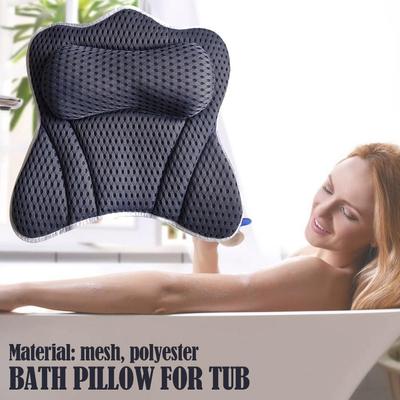 4D SPA Bath Pillow Bathtub Head Rest Pillow With 6 Powerful Accesso Breathable Ergonomically Cu Q6J6