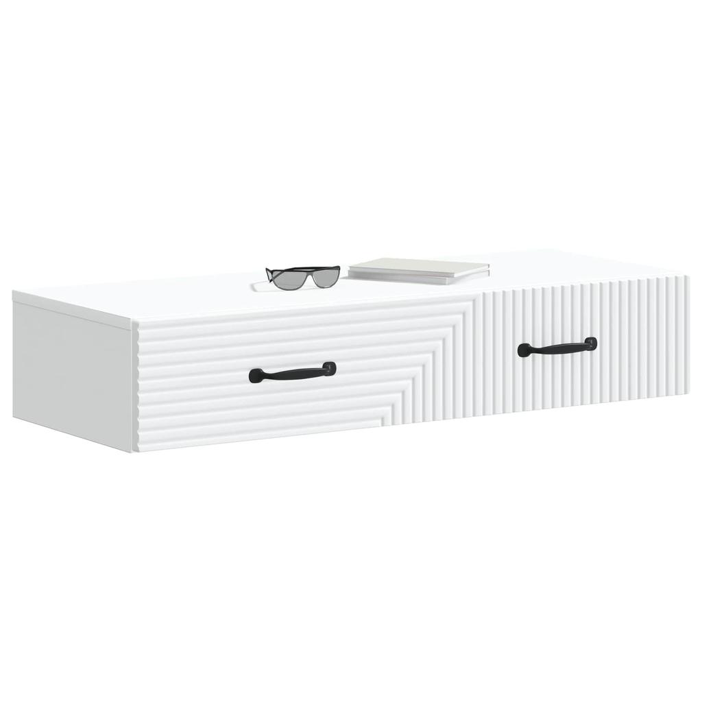 Wall Mounted Side Table White 87.5 x 34.5 x 17 cm