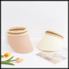 Straw Sun Visor Hat Stylish Long Brim Cap for Women CA553 [White Fang] (Black)
