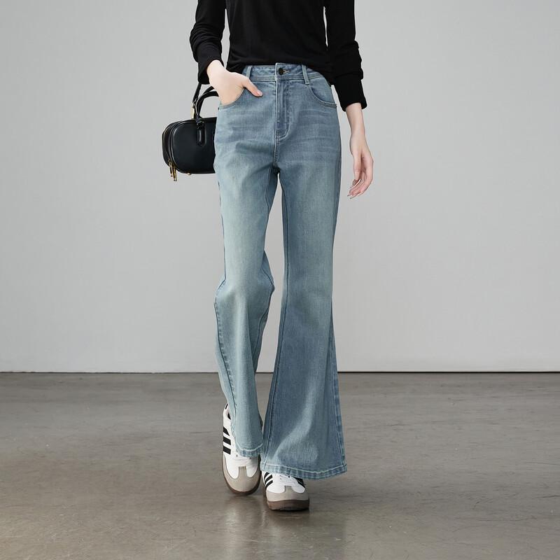 SOFSIL 2026 Autumn Women's High-Waist Loose Flared Jeans