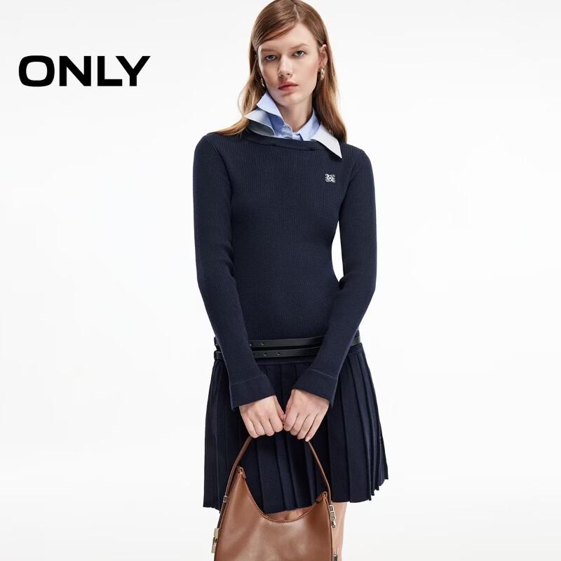 ONLY Women s Autumn Faux Two-Piece Pleated Mini Dress L