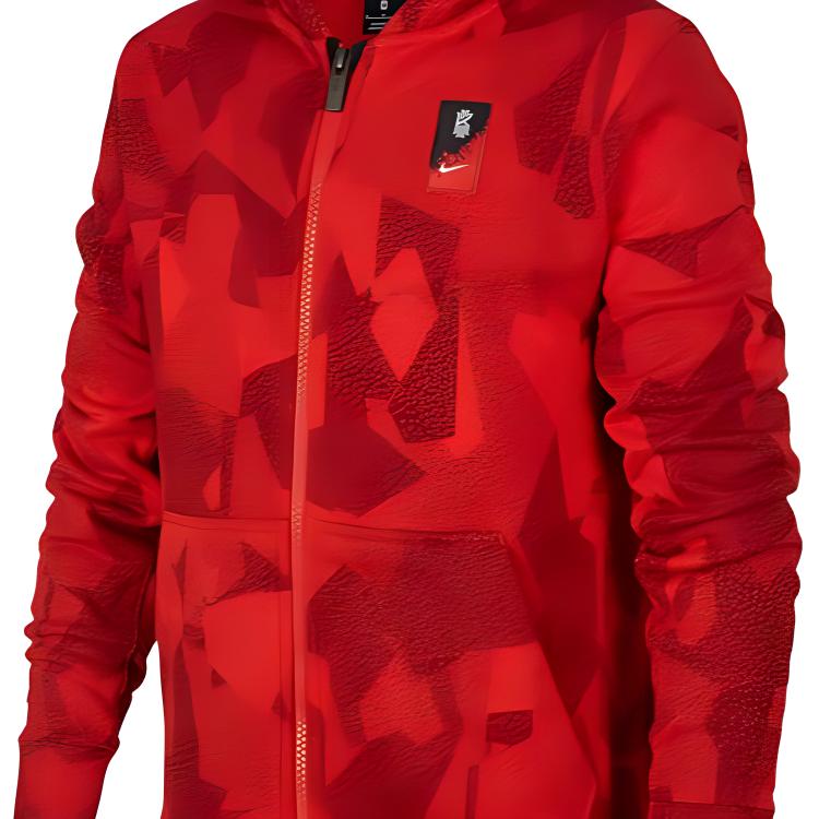 Nike Geometrisches Muster Vollprint Lässige Sport-Kapuzenjacke Kinderjacken Rot AR8515-634