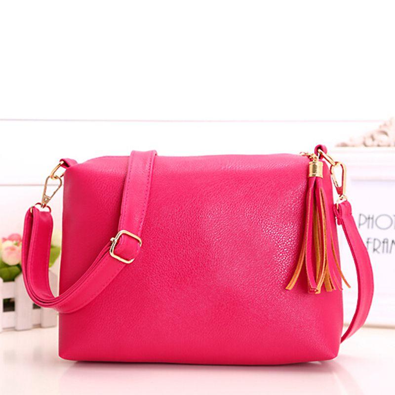 Colorful Pu Leather Women's Cross Body Bag With Tassels Small Size For Everyday Use