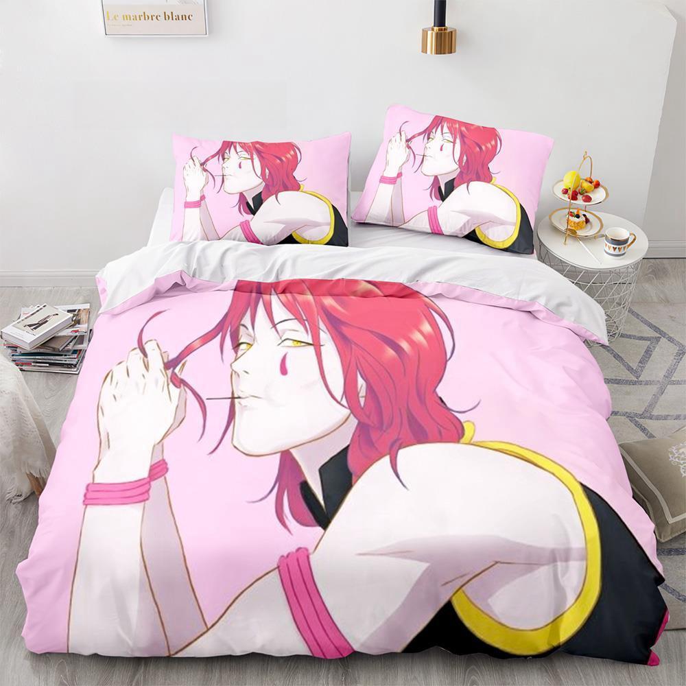 

Постельное белье Hunter × Hunter Односпальное Полутораспальное Двуспальное Кинг-сайз Комплект постельного белья Взрослый Детский Спальня Пододеяльник Комплекты 3D Принт Аниме Простыня EU Twin 135x200cm