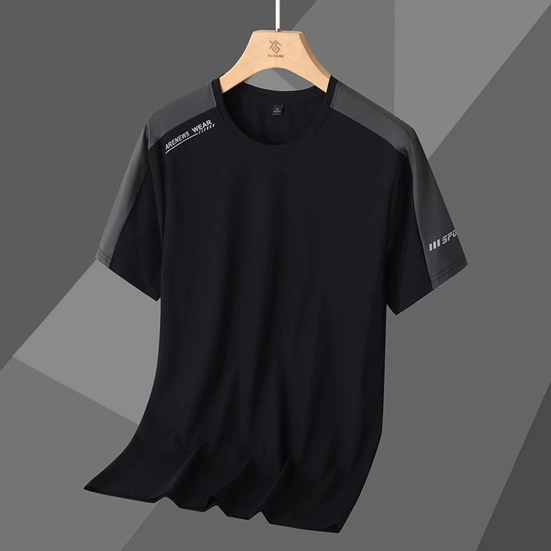 Ice Silk Outdoor Quick Drying Clothes, Short Sleeved T-shirts, Summer Plus Size Sports and Leisure Running Fitness Clothes