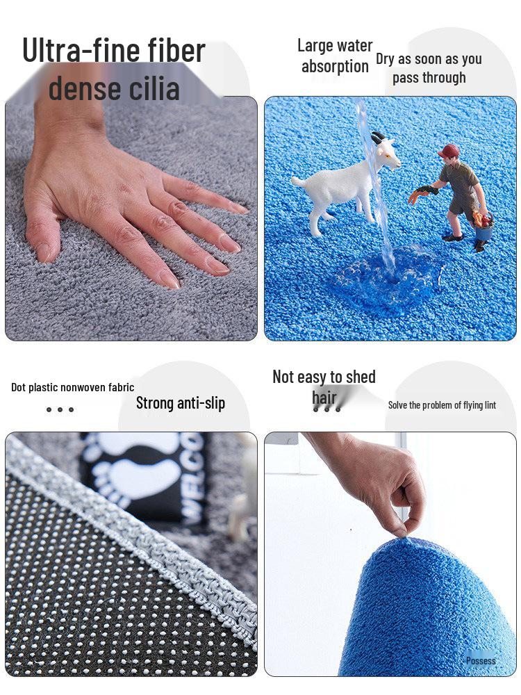 Non-Slip Absorbent Bathroom and Kitchen Mat
