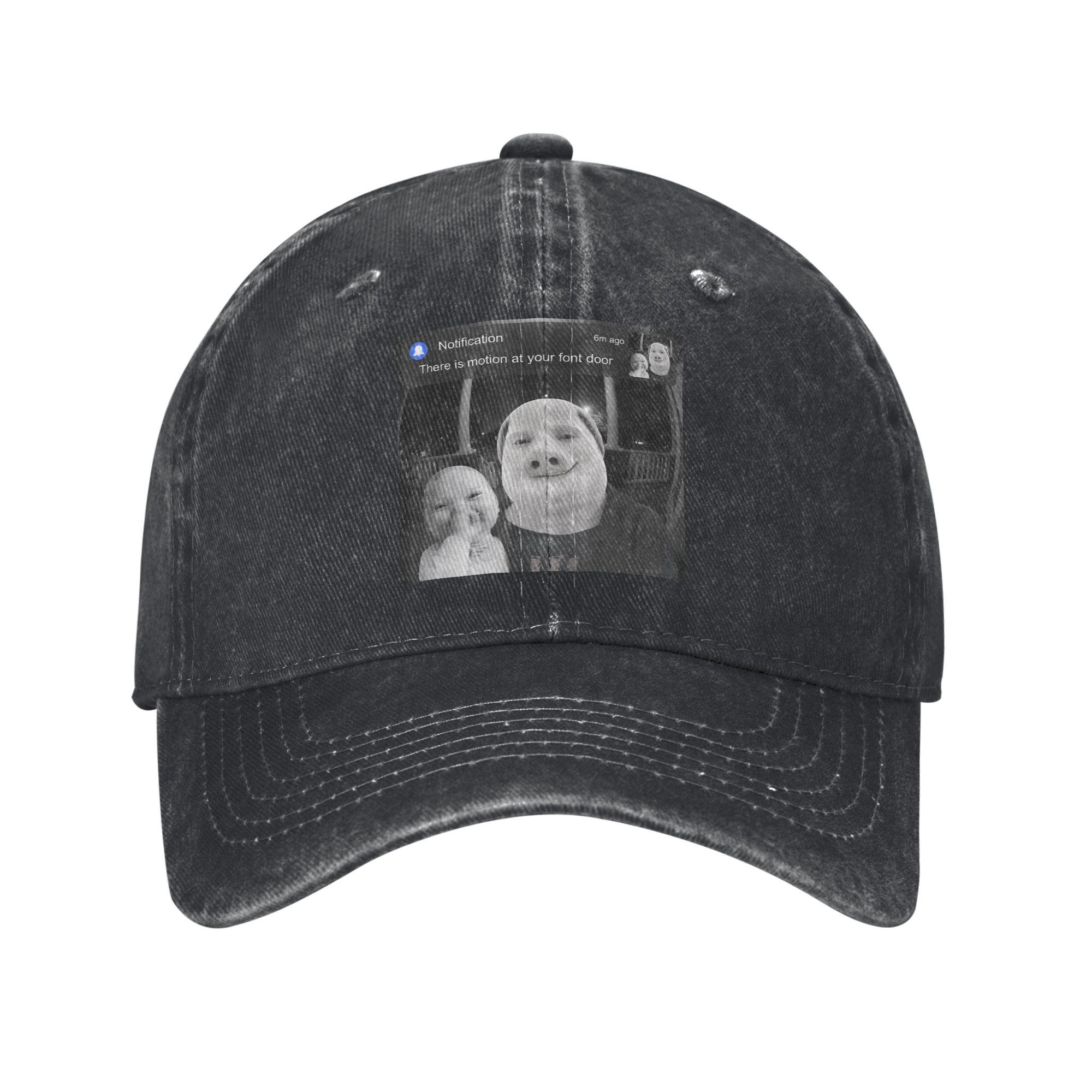 There Is Motion At Your Front Door Funny AI Baby John Pork Vintage Baseball Cap Hats Visor Protection Snapback Cotton Gorras Adjustable