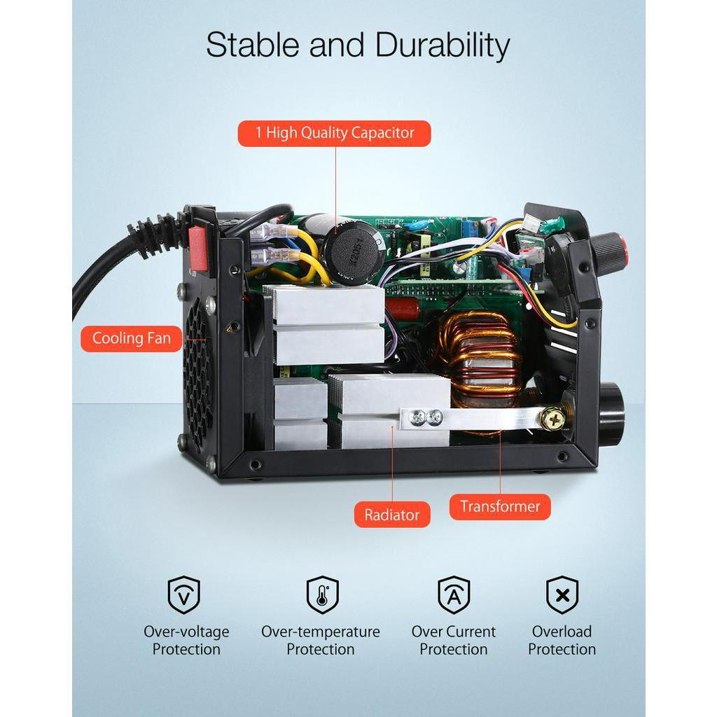 ZX7-250 250A Mini Electric Welding Machine Portable Digital Display MMA ARC DC Inverter Plastic-welder Weld Equipment Durable