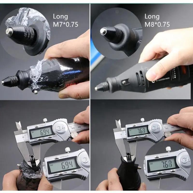 0.3-3.2mm Mini Multi Keyless Drill Chuck M7 M8X0.75 Quick Change Three-Jaw Drill Chuck for Rotary Tools Mini Drill for Dremel