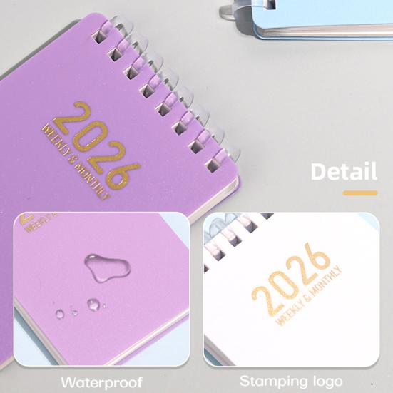 2026 Day Planner A7 Pocket Size Coil Notebook for Law Nursing Sketching Office Task Organizer for Work Study Planning