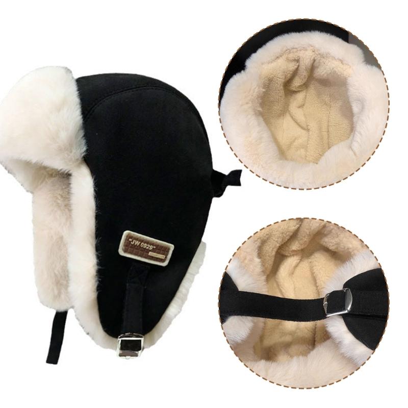 Thickened Fleece Liner Ear Muff Hat for Adult Windproof Trapper Hat Cold Weather Ear Protective Hat for Outdoor Activity