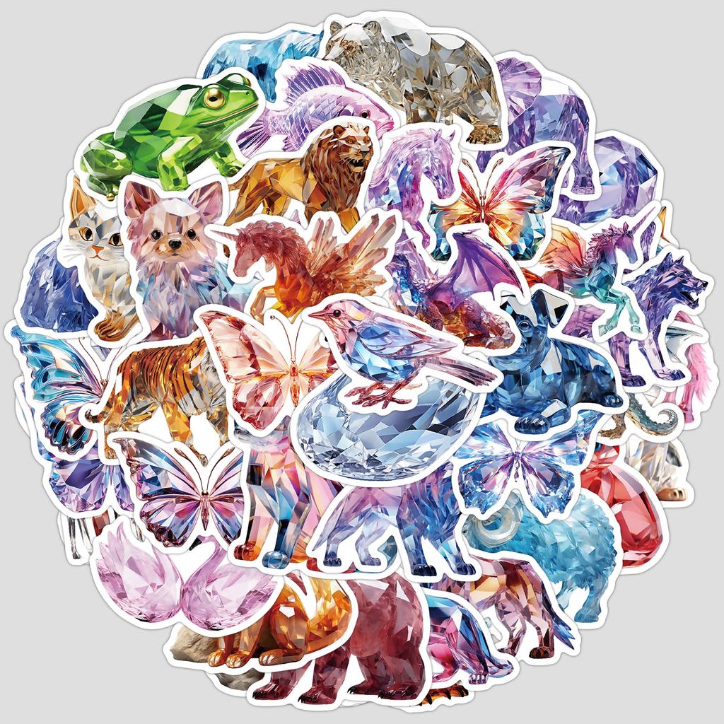 50 Tegneserie 3D Dyregraffitiklistremerker Kreative Tegneseriedyrklistremerker Datamaskin Mobiltelefon Vanntette Dekorative Klistremerker