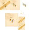Chic Colorful Flower Earrings Exquisite Plated Alloy Women's Accessories
