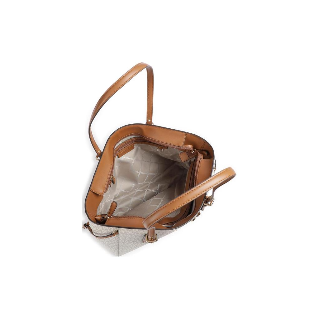 Michael Kors Voyager Artificial Leather Tote Bag, Shopping Bag, Shoulder Bag Medium Women's Vanilla White 30F8GV6T2B-150