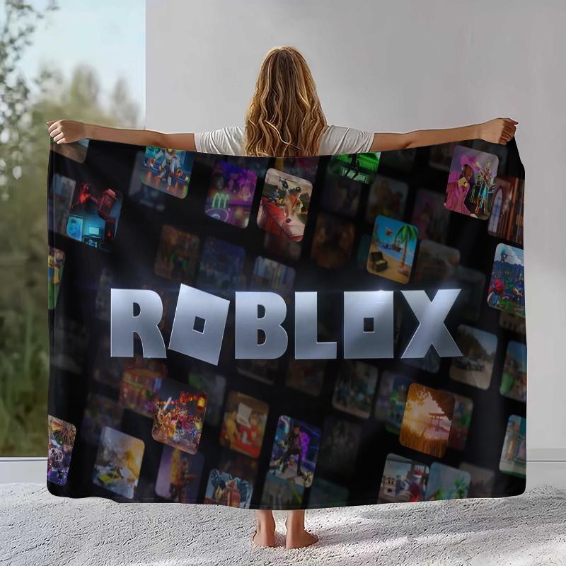 Game R-Robloxs Cartoon Flannel Blanket,Ultra Soft Warm Plush Throw for Home Bedroom Bed Sofa Cover Office Camping Picnic gift