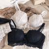 Sexy 1/2 Cup Push Up Bra Set Women Lace Flowers Embroidery Underwear Wire Free Thickened Cup Romantic Detachable Strap Lingerie