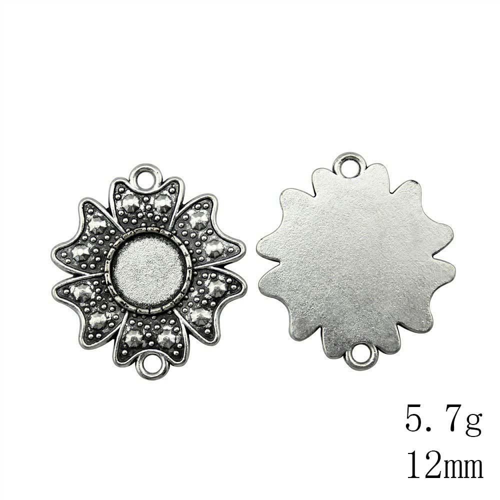 Valentine's Day Accessories For Making Jewelry Fit Round 12mm Glass Cabochon Base Setting Tray Accessories Parts Women's Clothing Bag Accessories