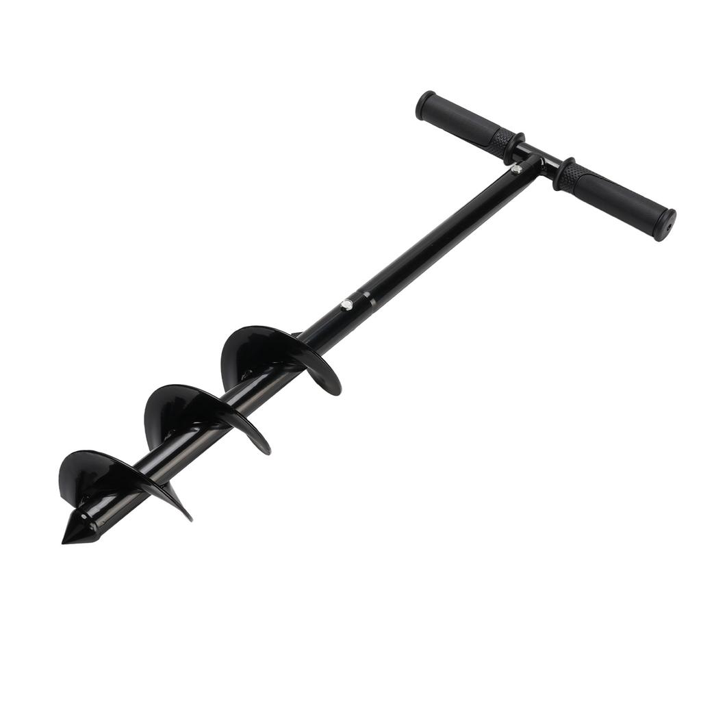 Garden Auger Drill Bit, T Shape Hand Drill Auger Post Hole Digger Steel Spiral Drill Bit with Handle Multifunction Garden Auger Tool Drill Digger Bit