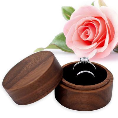Ring Box Vintage dřevěný prsten úložný box Double Ring vitrína pro návrh zásnubní Valentýn