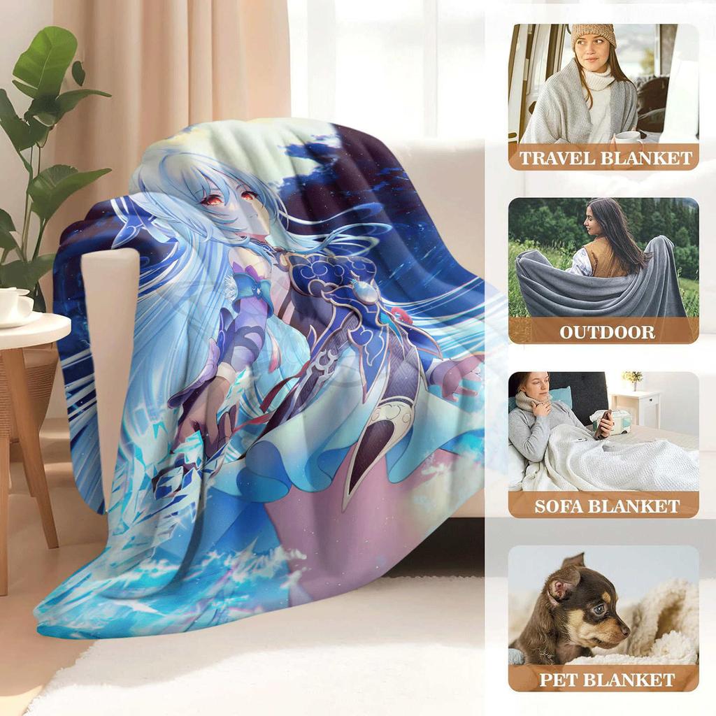 Cartoon Honkai Star Rail Jingliu Flannel Blanket Cover Soft Anime Blanket Multifunctional Decor Home Universal Blankets