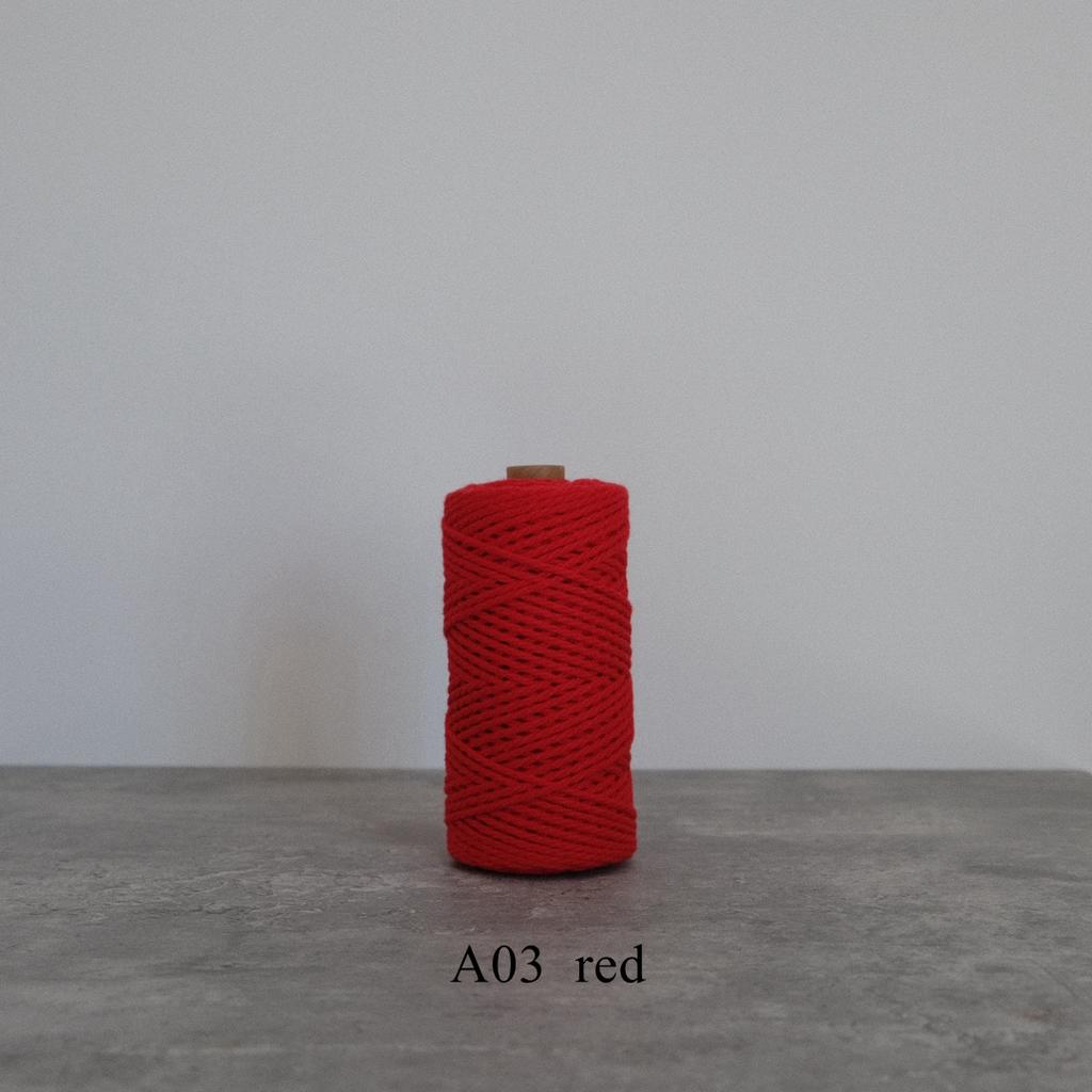 42 Colors 3mm 3-Ply Cotton Cord Pure Cotton 3 Strands Rope Home Tapestry Kids Handmade DIY Macrame Cord
