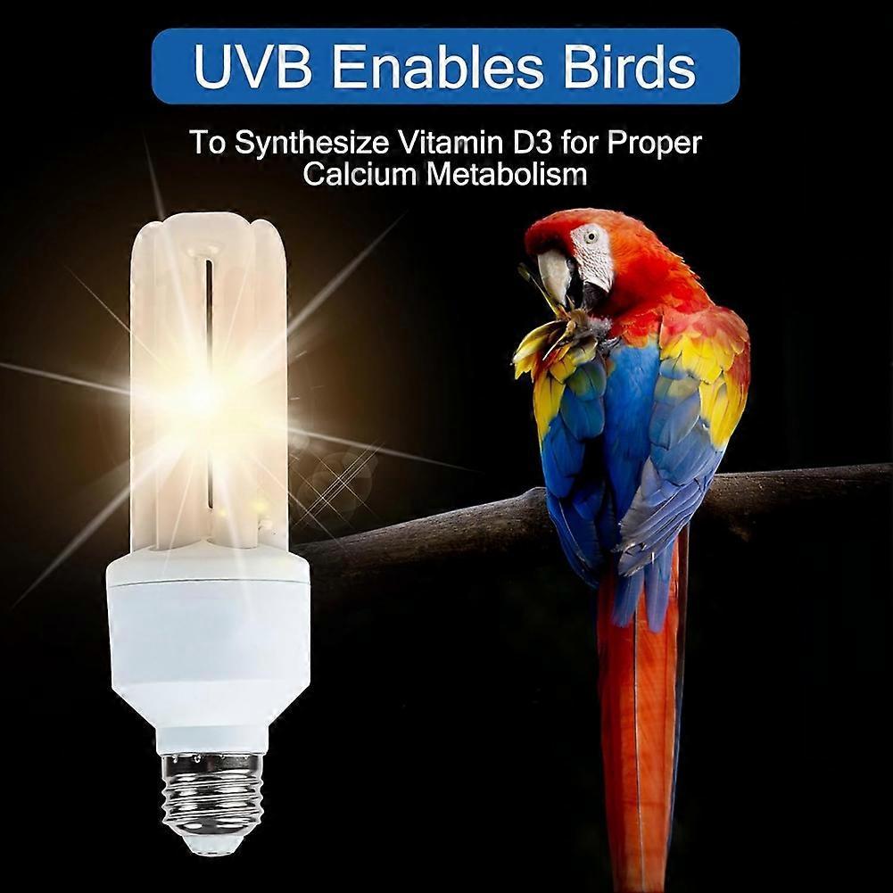 UVA UVB Light Bulb for Birds 2.4 UVB 20W Compact Flourescent Lamp for All Kinds Captive Birds B